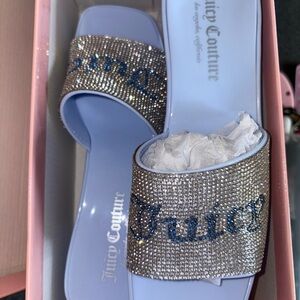 Juicy Couture Light Blue Slide Sandals